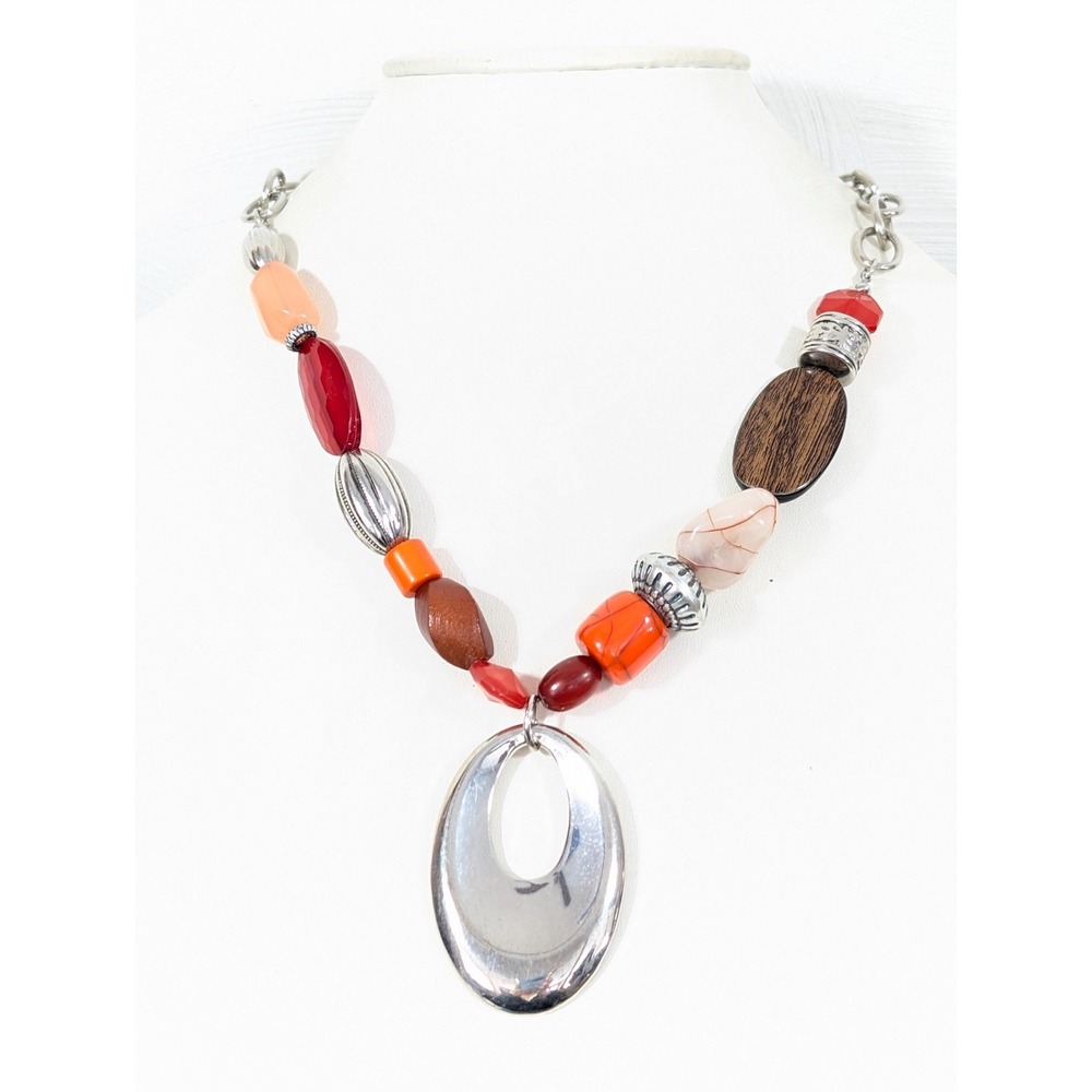 Lane Bryant Statement Pendantβ Necklace Silver Tone 21 in
